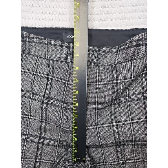 Express Pants Womens 4 Short Ankle High Rise Gray & Black Plaid - Picture 4 of 9